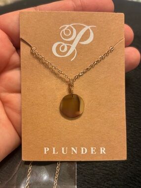 Plunder Gold Tone Round Disc Pendant Necklace Minimalist Dainty Jewelry